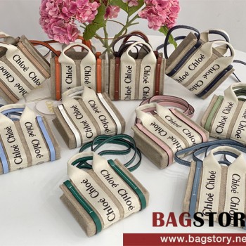 끌로에 Chloe 14cm 우디 스트랩 토트백 나노