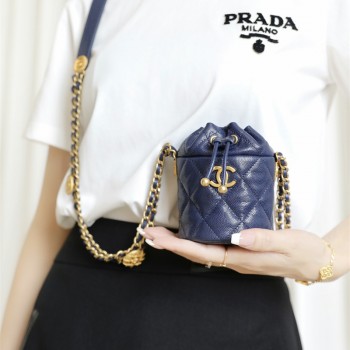 샤넬 CHANEL 금장 미니 체인 버킷백 AP2859