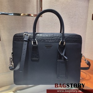 프라다 PRADA 사피아노 레더 브리프 케이스  2VE368