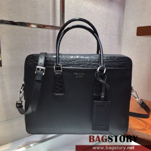 프라다 PRADA 사피아노 레더 브리프 케이스  2VE368