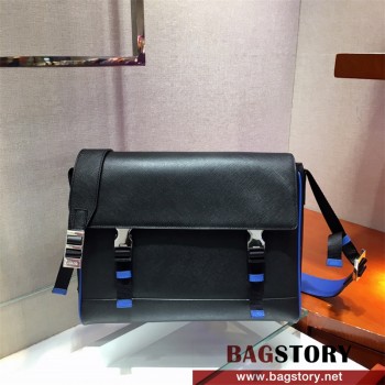 프라다 남성 사피아노 가죽 플랩 메신져백 2VD018