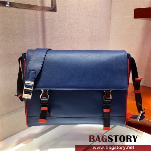 프라다 남성 사피아노 가죽 플랩 메신져백 2VD018