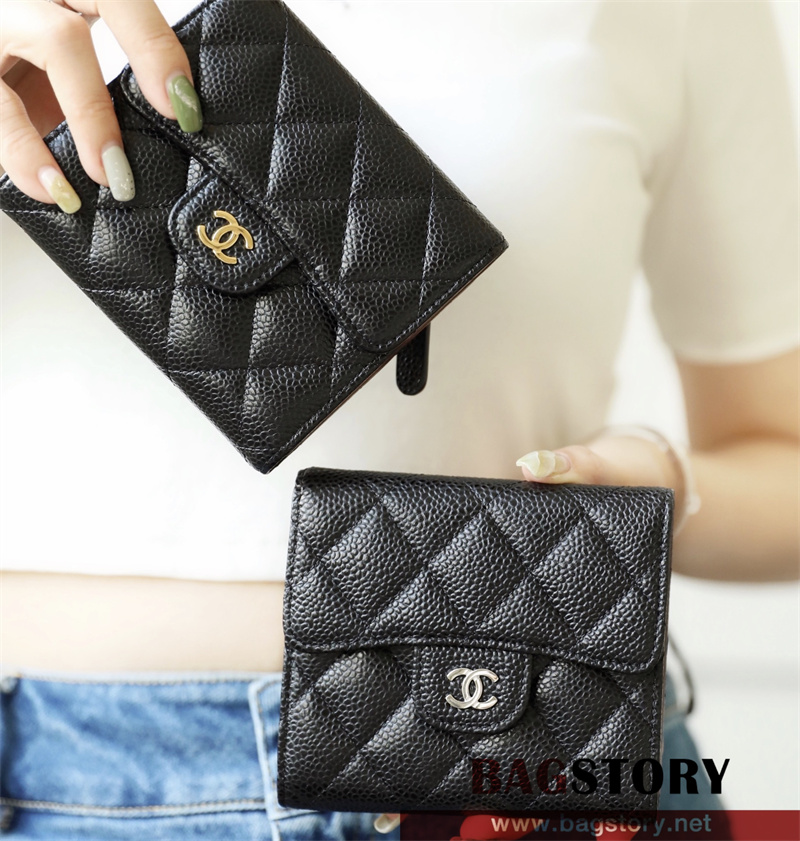 샤넬 CHANEL 반지갑 은장 금장