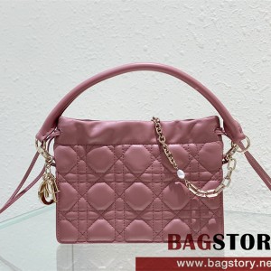 디올 DIOR 레이디 미니 탑 핸들 드로우스트링 백