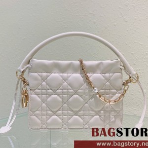 디올 DIOR 레이디 미니 탑 핸들 드로우스트링 백
