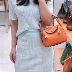 에르메스 HERMES 미니 린디 Mini Lindy Togo가죽 금장 은장