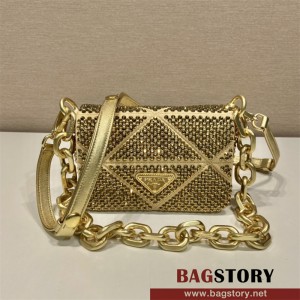 프라다 새틴 크리스탈 미니백 1BD329