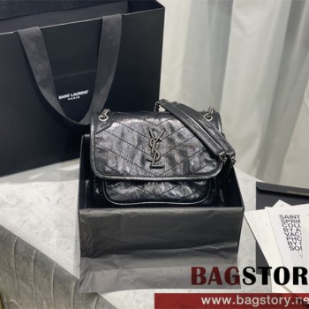 입생로랑 YSL 633151 22CM 니키 크링클 레더 숄더백