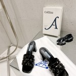 프라다 PRADA 힐 샌들 슬리퍼 여성용 7cm