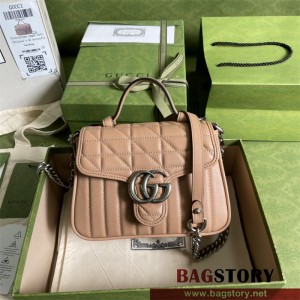 구찌 GUCCI GG 마몽 미니 탑 핸들백 583571