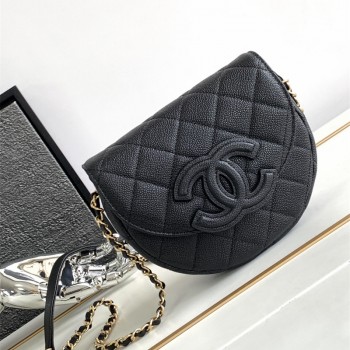 샤넬 CHANEL 핫 신상 23ss 미니 메신저백 레더 CC로고 캐비어 AS3867