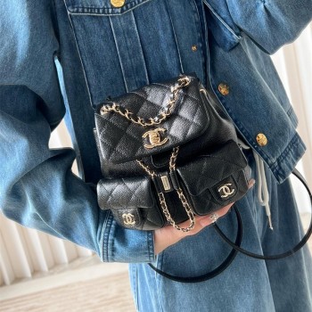 샤넬 CHANEL 핫 신상 23ss 듀마 더블 포켓 백팩 스몰 AS3787