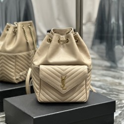 입생로랑 YSL 생로랑  모노그램 램스킨 플랩 백팩 672609