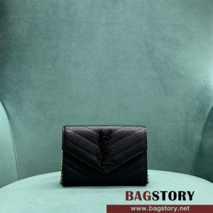 입생로랑 YSL 생로랑 마틀라세 엔벨로프 체인 카드지갑 414404