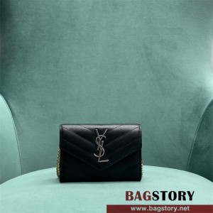 입생로랑 YSL 생로랑 마틀라세 엔벨로프 체인 카드지갑 414404