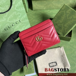 구찌 GUCCI GG 마몽 지퍼 달린 마틀라세 카드 케이스 지갑 671772