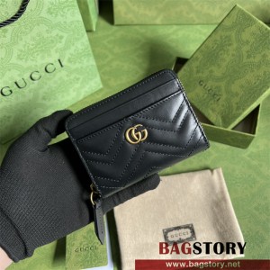 구찌 GUCCI GG 마몽 지퍼 달린 마틀라세 카드 케이스 지갑 671772