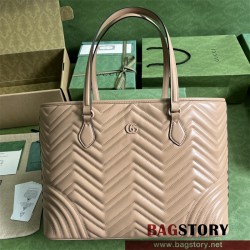 구찌 GUCCI GG 마몽 마틀라세 라지 토트백 739684