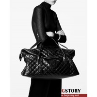 입생로랑 YSL 생로랑  숄더백 자이언트 트래블백 퀼팅 레더 블랙 키폴  736009