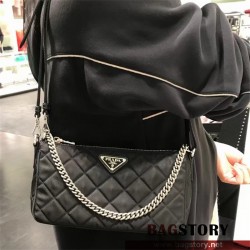 프라다 PRADA 포코노 테수토 퀼팅 체인 미니 크로스 숄더백  1BH026