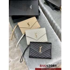 입생로랑 YSL 생로랑 엠보스드 모노그램 핸들 클러치 617662