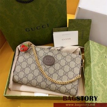 구찌 GUCCI 더블 G 스트로베리 손목 지갑 파우치백  726250