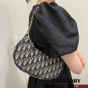 디올 DIOR 신상  CD 라운지 백 오블리크 자카드 블루 숄더백