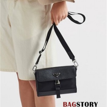 프라다 PRADA  리나일론 가죽 숄더 메신저백