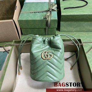 구찌 GUCCI GG 마몽 마틀라세 미니 버킷백 575163