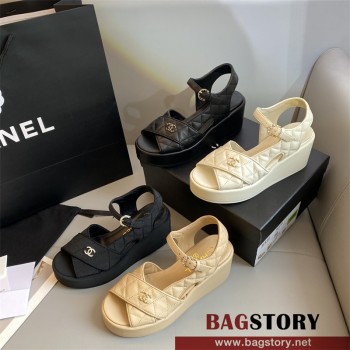 샤넬 CHANEL 힐 샌들 슬리퍼 7.5CM