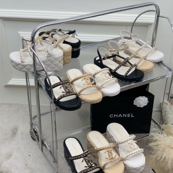 샤넬 CHANEL 힐 샌들 슬리퍼 7.5cm
