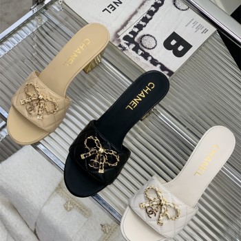 샤넬 CHANEL 힐 샌들 슬리퍼
