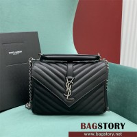 입생로랑 YSL 생로랑 컬리지 미듐 모노그램 사첼백 24CM 487213