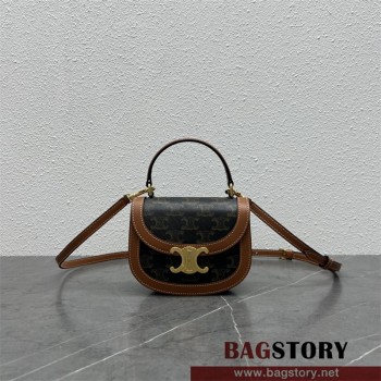 셀린느 CELINE 틴 베사체 트리옴페 샤이니 카프스킨 탑핸들백 101063