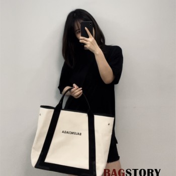 발렌시아가 BALENCIAGA 네이비 카바스 토트백 40cm