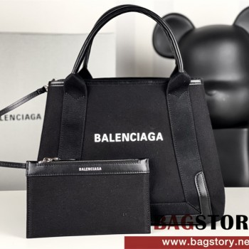 발렌시아가 BALENCIAGA 네이비 카바스 토트백 30cm