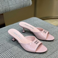 미우미우 MIUMIU 세련되고 여성스러운  힐 샌들 슬리퍼 4.5cm