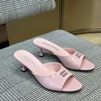 미우미우 MIUMIU 세련되고 여성스러운  힐 샌들 슬리퍼 4.5cm