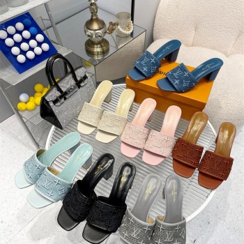 루이비통 LV 힐 샌들 슬리퍼 6.5cm