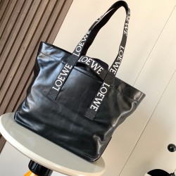 로에베 LOEWE  폴드 쇼퍼 레더 토트 백 블랙