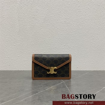 셀린느 CELINE 트리옹프 캔버스 체인 지갑 크로스백  100788