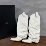 R13 알써틴 여성 미드 카우보이 부츠 굽5.5CM