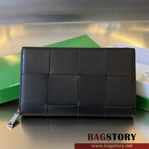 보테가베네타 BV 카세트 지퍼 어라운드 장지갑 649607