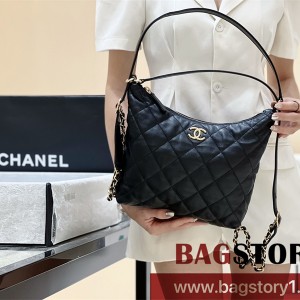 샤넬 CHANEL 맥시 호보 백팩 스몰  블랙 AS3487