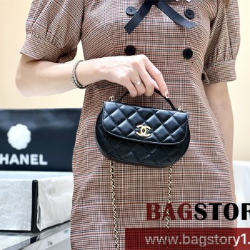 샤넬 23A CC로고 탑핸들 체인 미니백
