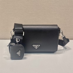 프라다 PRADA 남자 메신저 사피아노 테수토 가죽 숄더백 2VD059