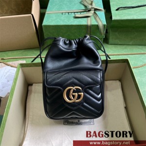 구찌 GUCCI 마몬트 미니 버킷백 블랙 / 화이트 746433