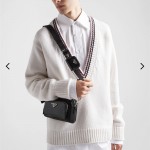 프라다 PRADA 리나일론 및 가죽 브러시드 레더 숄더백 2VH172