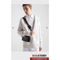 프라다 PRADA 리나일론 및 가죽 브러시드 레더 숄더백 2VH172