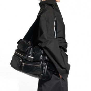발렌시아가 BALENCIAGA SUPERBUSY LARGE 슬링 백 블랙